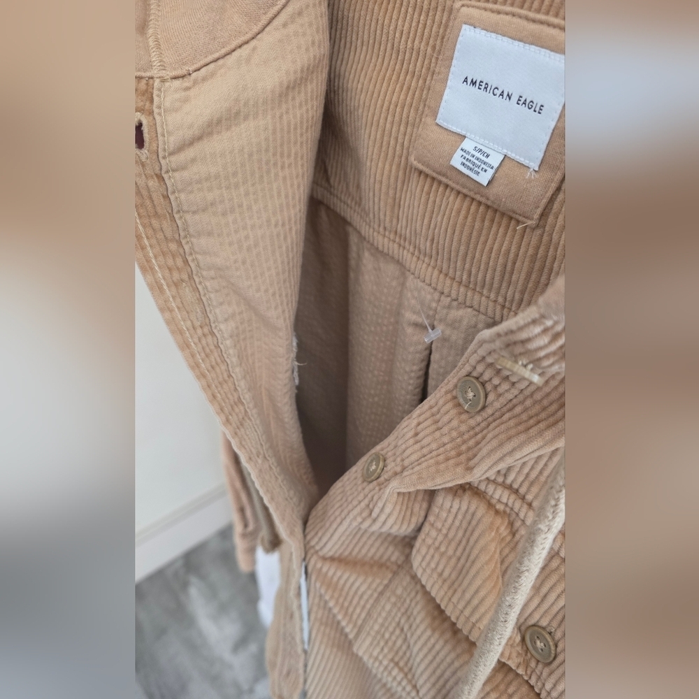 Tan Corduroy Hooded Jacket - Picture 4 of 5